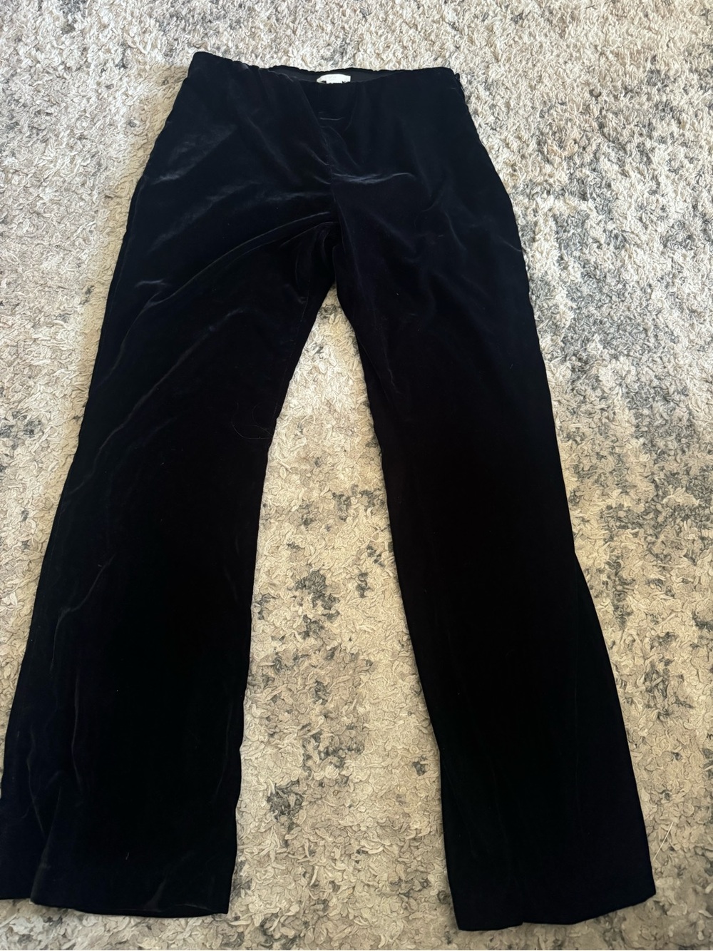 H&M Black Velvet Wide-Leg Trousers
